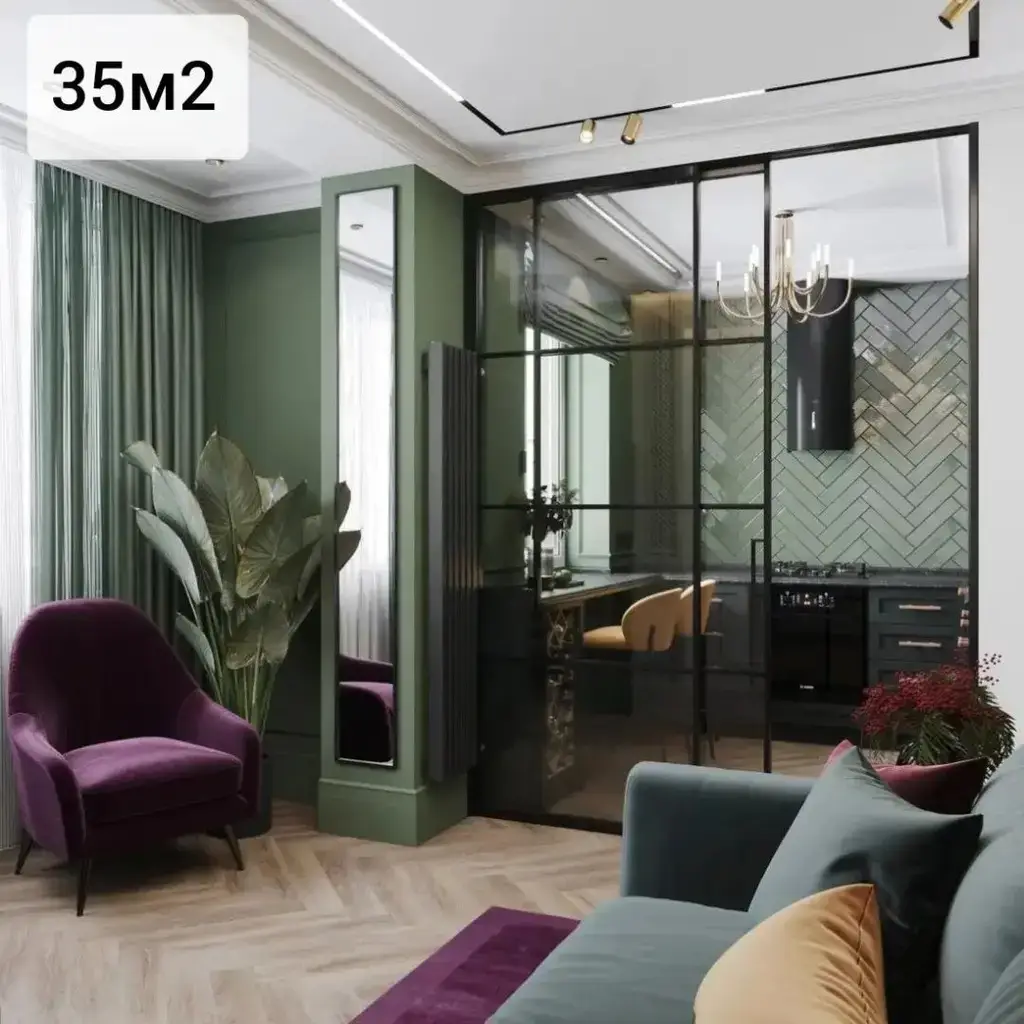 Метраж 35 кв. м